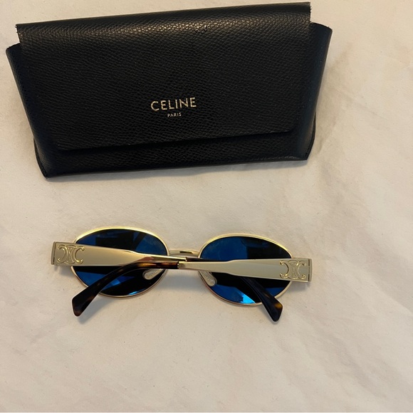 Celine triomphe oval sunglasses gold - Picture 4 of 6